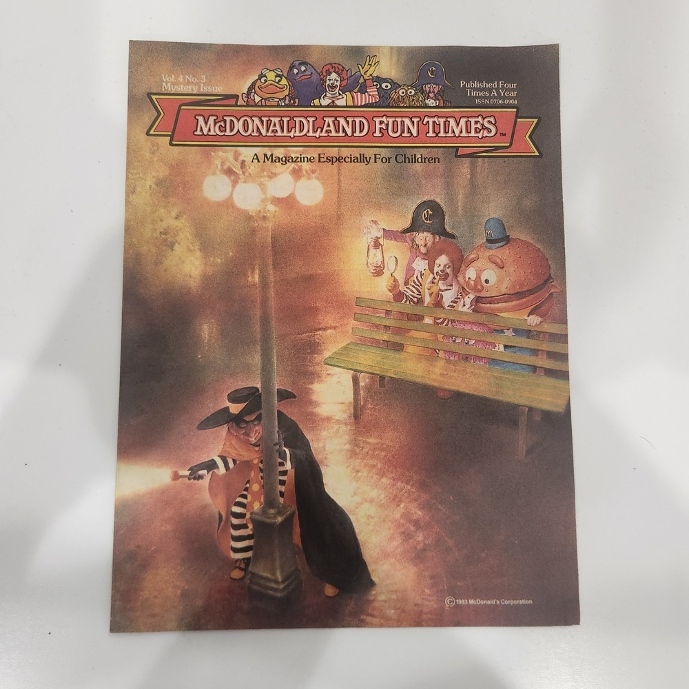 Vintage 1983 Fun‎ Times Mcdonaldsland Kids Booklet